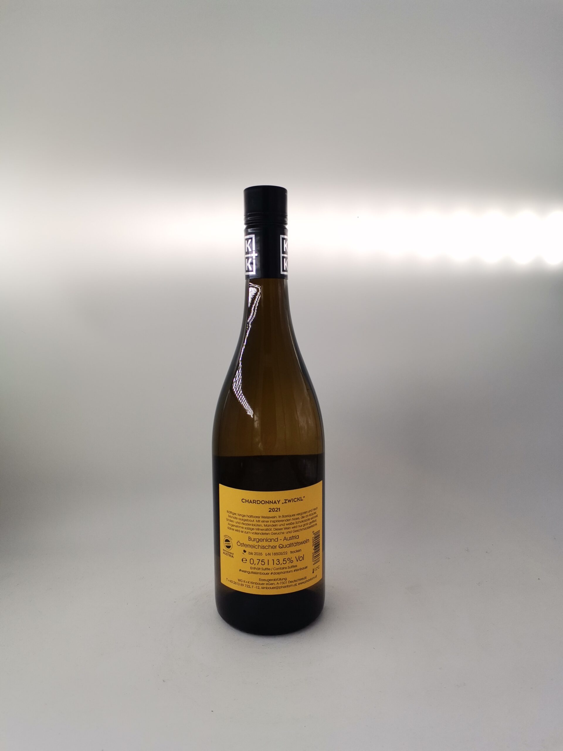 Weingut K+K Kirnbauer Chardonnay Barrique Zwickl 2021 – Bild 2
